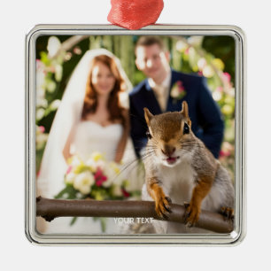 Adorno Metálico Fantasy Cute Squirrel Pareja Casada