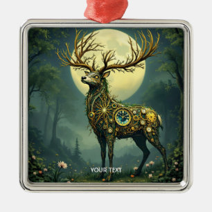 Adorno Metálico Fantasy Cute Steampunk Deer Forest