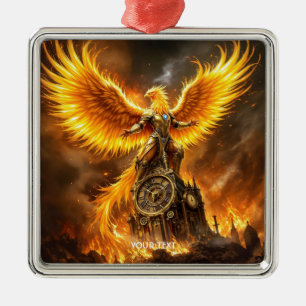 Adorno Metálico Fantasy Cute Steampunk Flames Phoenix