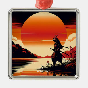 Adorno Metálico Fantasy Cute Sunset Samurai Sun