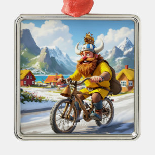 Adorno Metálico Fantasy Cute Viking Village Bicicleta