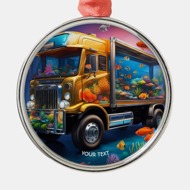 Adorno Metálico Fantasy Cute Vivid Truck Aquarium Fish (Frente)
