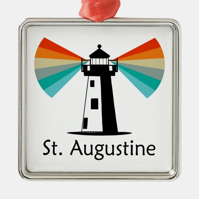 Adorno Metálico Faro de St. Augustine Florida Arcoíris (Frente)