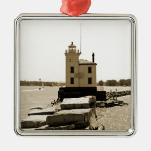 Adorno Metálico Faro del Lago Erie