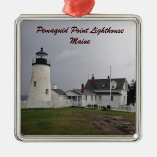 Adorno Metálico Faro del punto de Pemaquid, Maine