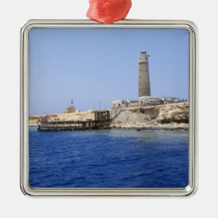 Adorno Metálico Faro en Islas Hermanas, Mar Rojo, Egipto