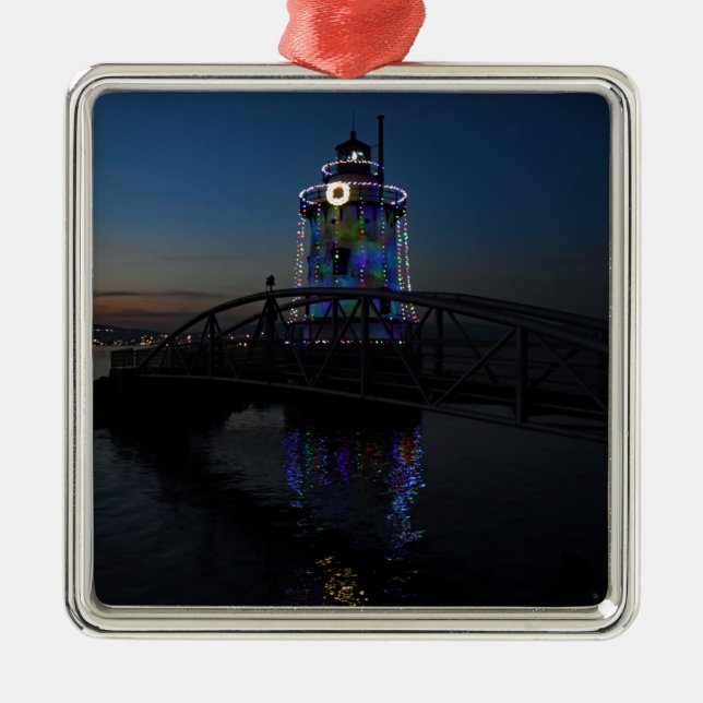 Adorno Metálico Faro en las luces de los Navidades (Frente)