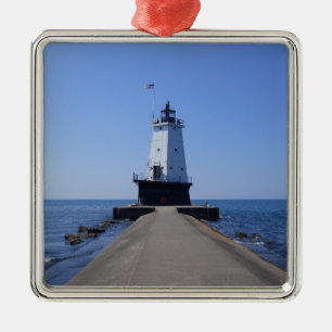 Adorno Metálico Faro North Pierhead, Ludington, MI Metalizado O