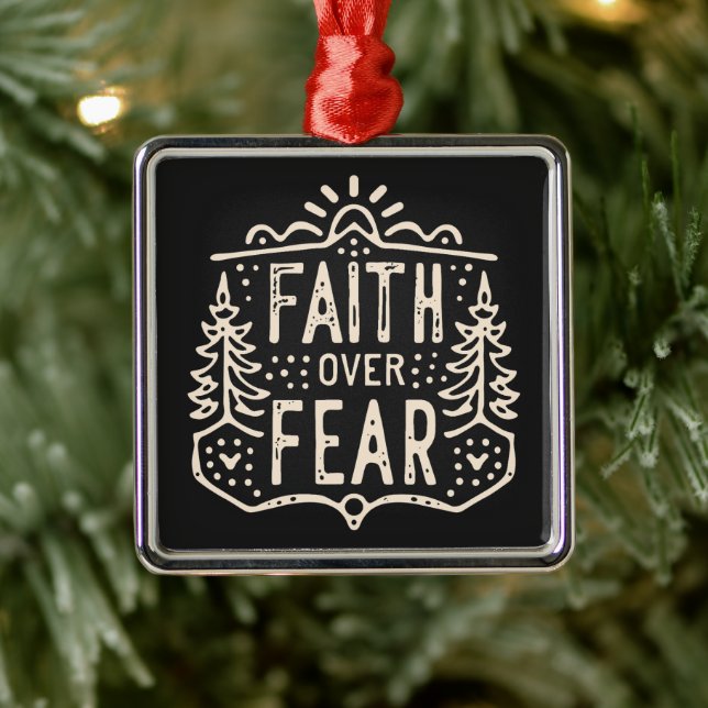 Adorno Metálico Fe sobre miedo Rústica cristiana retro estética (Árbol)