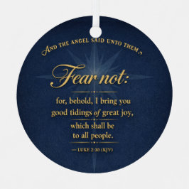 Adorno Metálico Fear Not Christmas 2026 Scripture Gold Typography