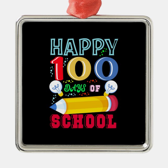 Adorno Metálico Felices 100 Días De Escuela (Frente)
