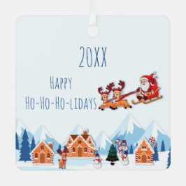 Adorno Metálico Felices fiestas de Santa Navidades de Invierno