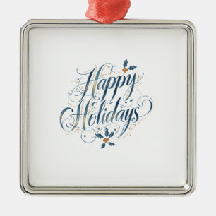 Adorno Metálico Felices Fiestas Feliz Navidad Familia Año Nuevo