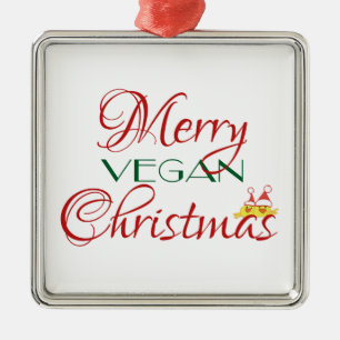 Adorno Metálico Felices Navidad del vegano