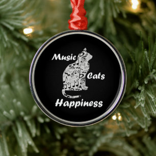 Adorno Metálico Felicidad de Gatos Musicales - Cita de Amante de M