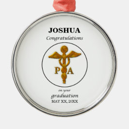 Adorno Metálico Felicitaciones al asistente médico de graduación