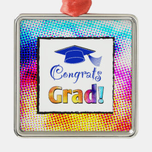 Adorno Metálico Felicitaciones Colores Grad, Diversión