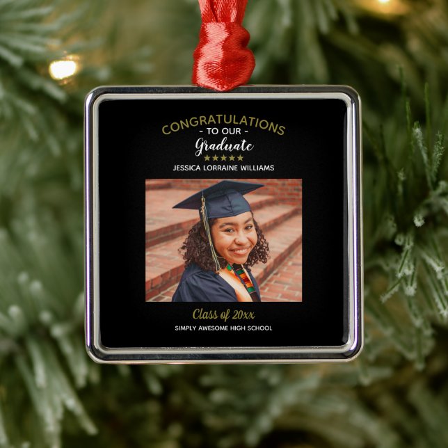 Adorno Metálico Felicitaciones Graduación de Foto Personalizado Gr (Árbol)