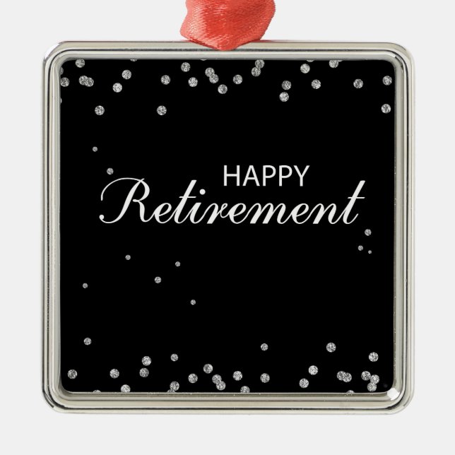 Adorno Metálico Felicitaciones por retiro negro con chispa de plat (Frente)