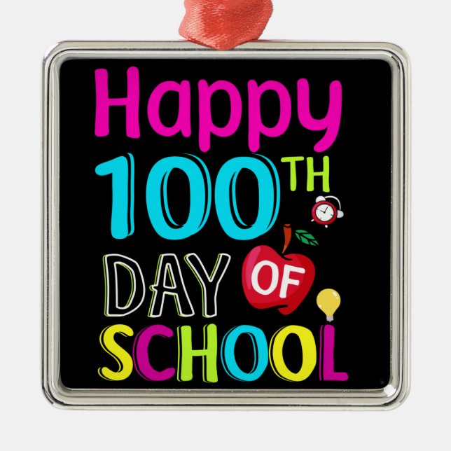 Adorno Metálico Feliz 100° día de clases (Frente)
