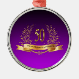 Adorno Metálico Feliz 50° aniversario de Bodas regalos
