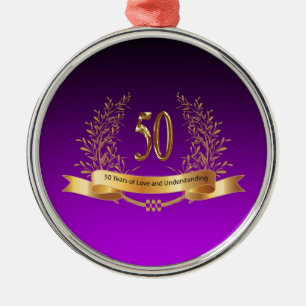 Adorno Metálico Feliz 50° aniversario de Bodas regalos
