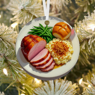 Adorno Metálico Feliz Cena en Ham Navidades personalizados