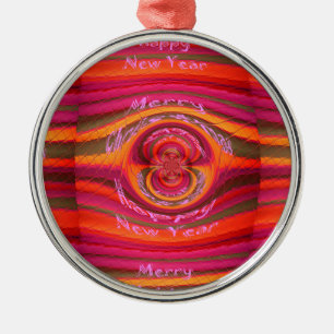 Adorno Metálico Feliz Colores Feliz Navidad Feliz Año Nuevo Diseño