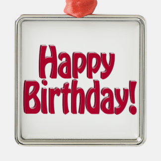 Adorno Metálico Feliz cumpleaños HOBO Textos - Rojo