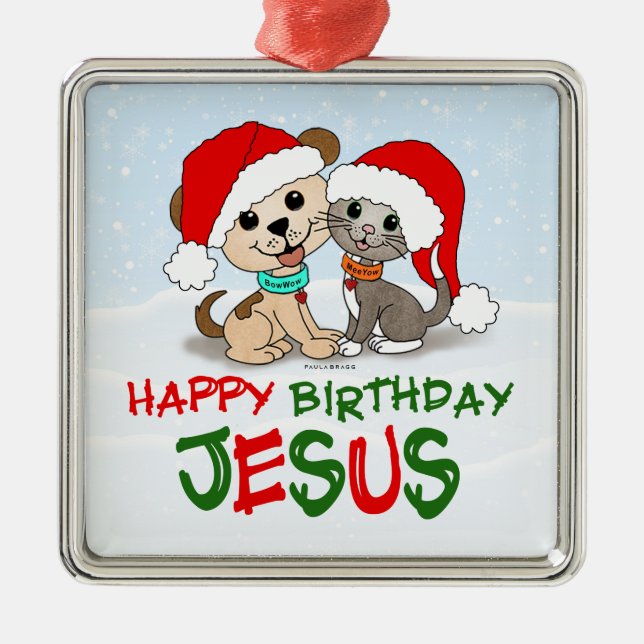 Adorno Metálico Feliz cumpleaños Jesús (Frente)