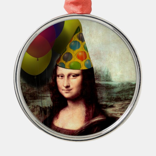 Adorno Metálico Feliz cumpleaños Mona Lisa (Frente)