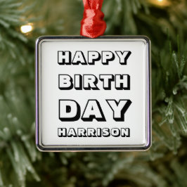 Adorno Metálico Feliz cumpleaños Navidades de nombres personalizad