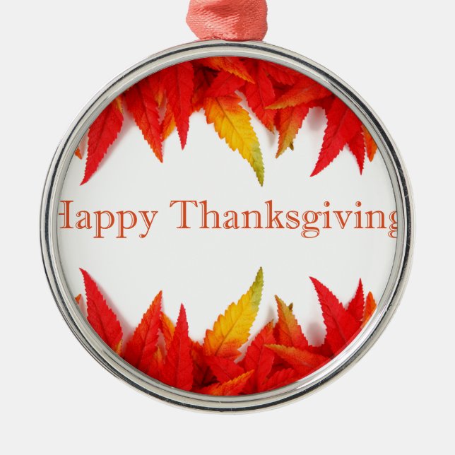 Adorno Metálico ¡Feliz Día de Acción de Gracias! (Frente)