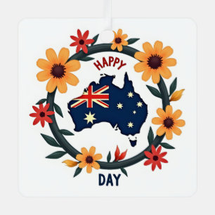Adorno Metálico Feliz Día de Australia