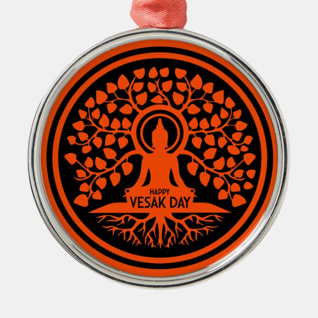 Adorno Metálico Feliz Día de Vesak (Frente)