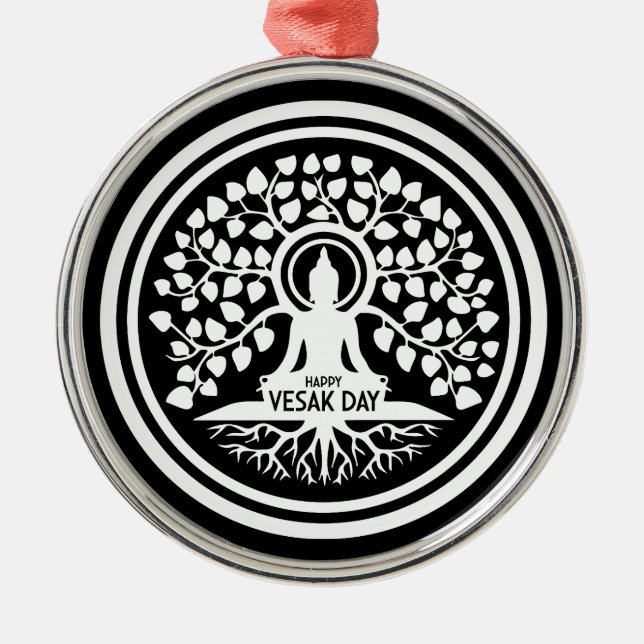 Adorno Metálico Feliz Día de Vesak (Frente)