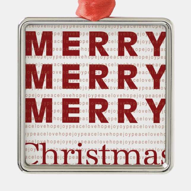 Adorno Metálico Feliz, Feliz Navidad. (Frente)