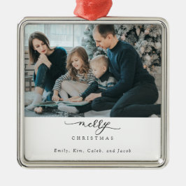 Adorno Metálico Feliz guión de Navidad Foto Moda moderna Mínima