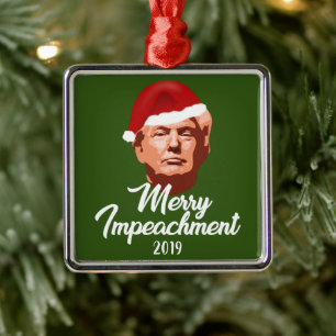 ADORNO METÁLICO FELIZ IMPACTO 2019 TRUMP SANTA HAT