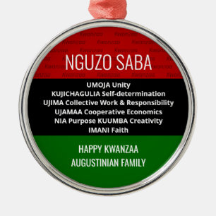 Adorno Metálico Feliz Kwanzaa NGUZO SABA