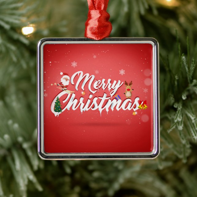 Adorno Metálico Feliz Navidad (Árbol)