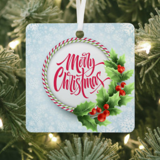 Adorno Metálico Feliz Navidad
