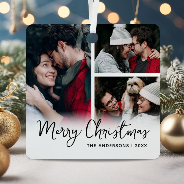 Adorno Metálico Feliz Navidad 3 Photo Keepsake (Subido por el creador)