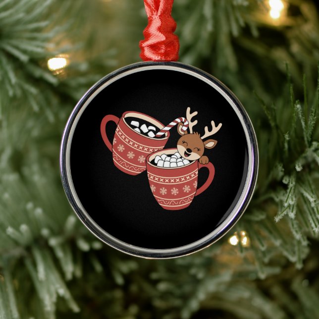 Adorno Metálico Feliz Navidad a la familia de renos lindo, café de (Árbol)