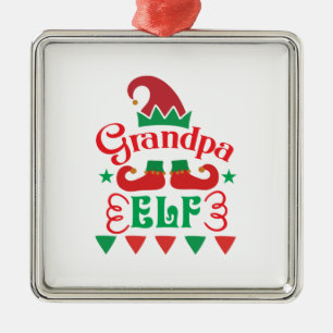 Adorno Metálico Feliz Navidad Abuelo Elf