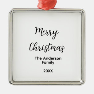 Adorno Metálico Feliz Navidad añadir nombre de familia año persona