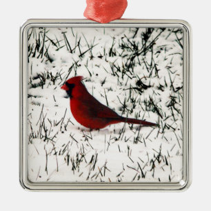 Adorno Metálico Feliz Navidad Cardenal