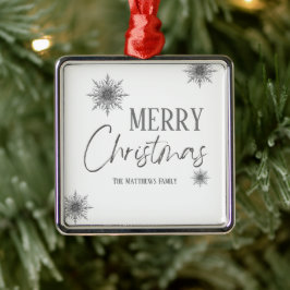 Adorno Metálico Feliz Navidad con flamante de nieve