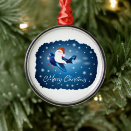 Adorno Metálico Feliz Navidad con Santa
