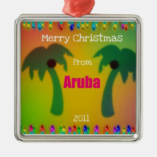 Adorno Metálico Feliz Navidad desde Aruba 2011
